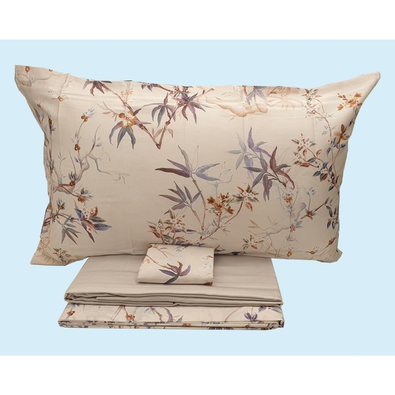 Completo lenzuola Matrimoniale  in raso di puro cotone Camillatex