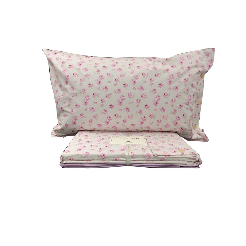 Completo copripiumino matrimoniale in Percalle di puro Cotone  Martha O' Neil
