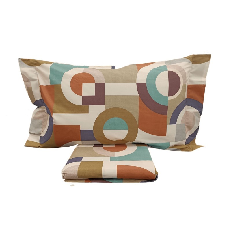 Parure copripiumino matrimoniale in Percalle di puro Cotone Randi