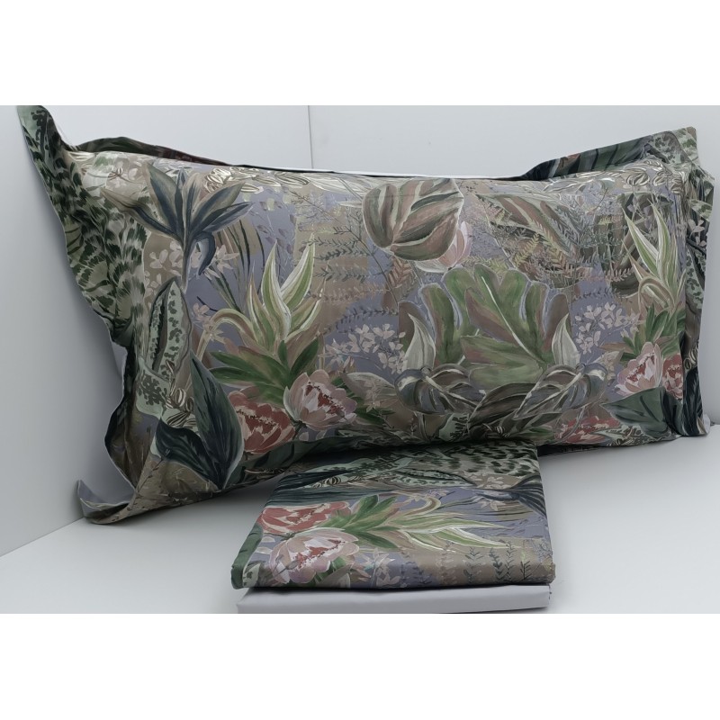 Completo copripiumino matrimoniale in Raso di puro Cotone MICOL