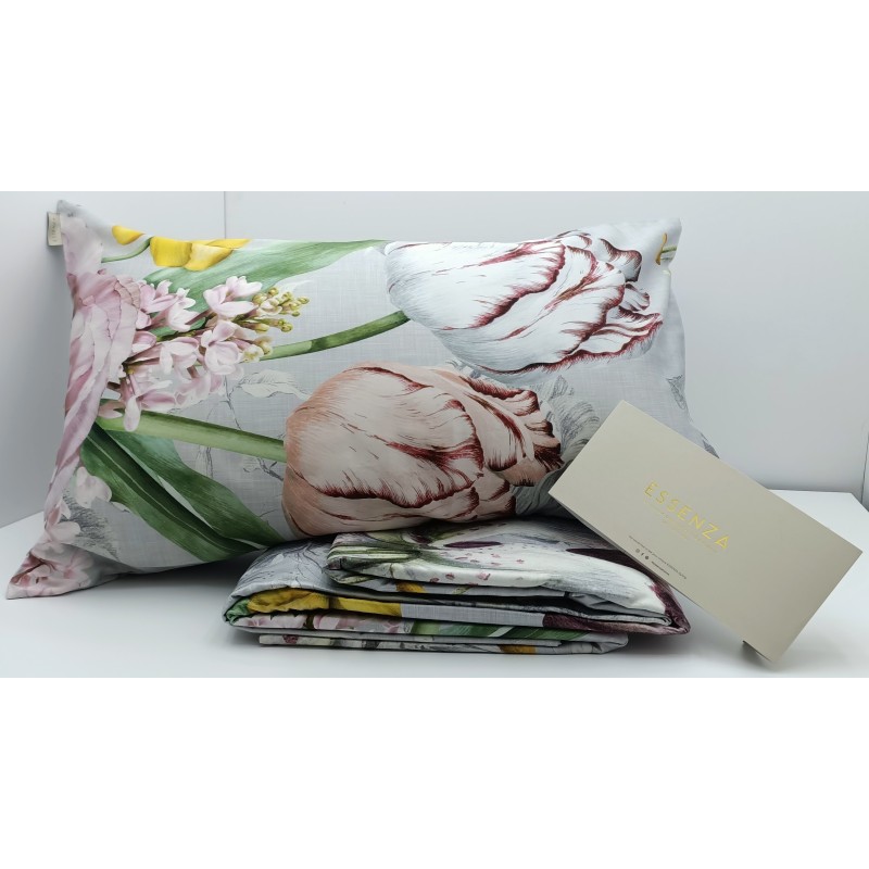 Parure copripiumino matrimoniale in Raso di puro Cotone Essenza