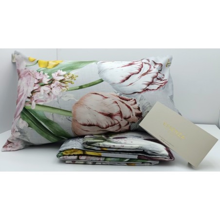 Parure copripiumino matrimoniale in Raso di puro Cotone Essenza