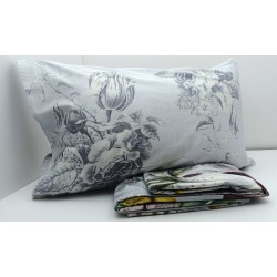 Parure copripiumino matrimoniale in Raso di puro Cotone Essenza