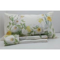 Completo lenzuola matrimoniale in Raso di puro Cotone Randi