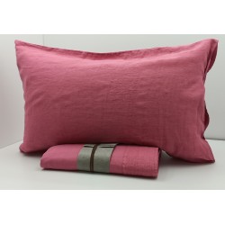 o lenzuola matrimoniale in Percalle di puro Cotone e Lino tinto in capo "Bianco Perla"