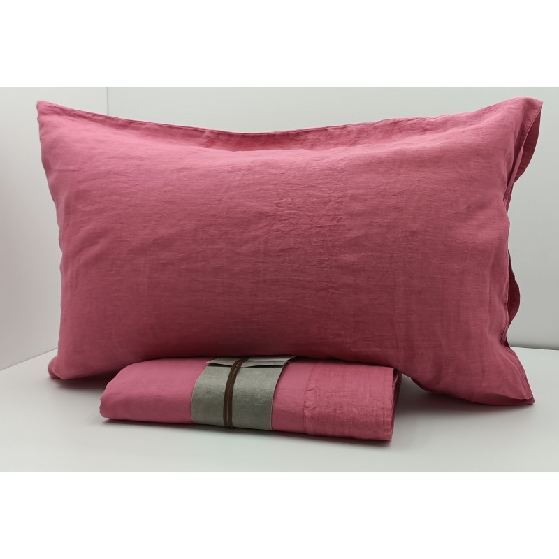 o lenzuola matrimoniale in Percalle di puro Cotone e Lino tinto in capo "Bianco Perla"