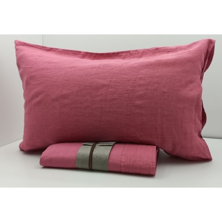 o lenzuola matrimoniale in Percalle di puro Cotone e Lino tinto in capo "Bianco Perla"