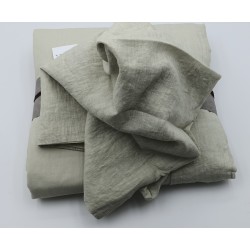 Parure copripiumino matrimoniale in Percalle di puro Cotone e Lino tinto in capo