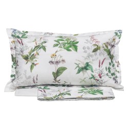 Completo Lenzuola "Copriletto" Matrimoniale in  Percalle di Puro cotone  Botanical - Tess. Randi