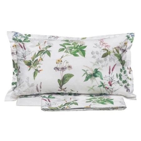Completo Lenzuola "Copriletto" Matrimoniale in  Percalle di Puro cotone  Botanical - Tess. Randi