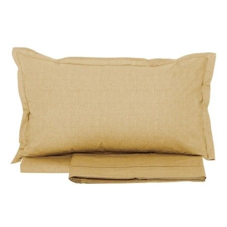 Completo Lenzuola Matrimoniale in Percalle di Puro Cotone Organico. Color - Tess. Randi