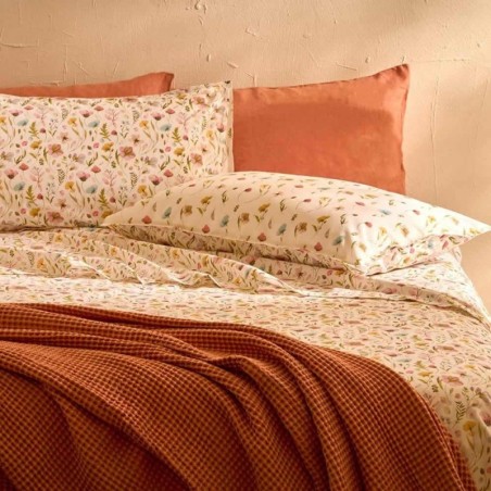 Completo Lenzuola Copriletto in Finissimo Percalle di Puro Cotone.  Jane  - Biancoperla