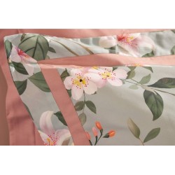 BIANCOPERLA - COMPLETO LENZUOLA COPRILETTO MATRIMONIALE IN FINISSIMO PERCALLE DI PURO COTONE - NINFA