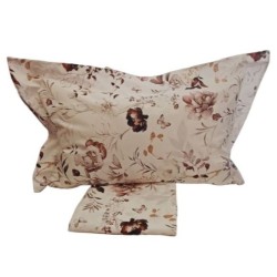 CORALBA HOME - COMPLETO LENZUOLA COPRILETTO MATRIMONIALE IN PERCALLE DI PURO COTONE - FARFALLE  VAR. GRANATO