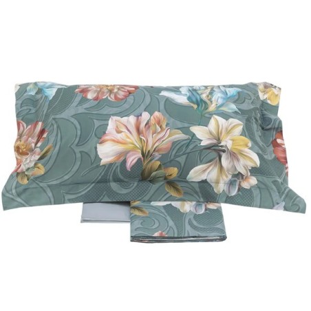 Completo Lenzuola Copriletto Matrimoniale in finissimo Percalle di Puro Cotone. Margot - Tess. Randi