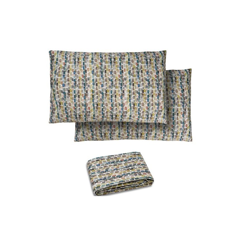 DEA LUXURY - PARURE COPRIPIUMINO IN FINISSIMO SATIN DI PURO COTONE PRALINE VAR. COL.14