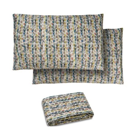 DEA LUXURY - PARURE COPRIPIUMINO IN FINISSIMO SATIN DI PURO COTONE PRALINE VAR. COL.14