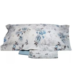 RANDI - COMPLETO LENZUOLA  COPRILETTO MATRIMONIALE IN PERCALLE DI PURO COTONE