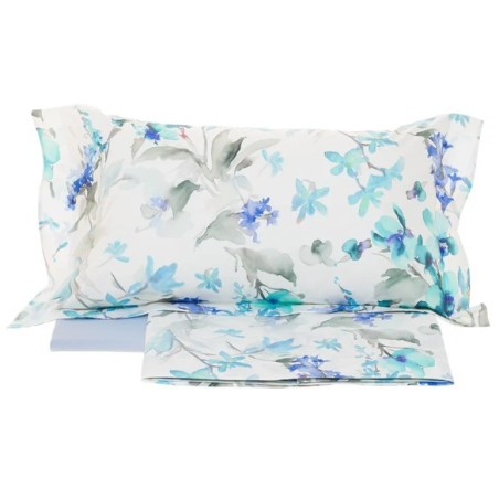 RANDI - COMPLETO LENZUOLA COPRILETTO IN PERCALLE DI PURO COTONE