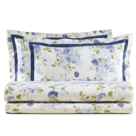 BIANCOPERLA - COMPLETO LENZUOLA PIAZZA E MEZZO FRANCESE IN PERCALLE DI  PURO COTONE