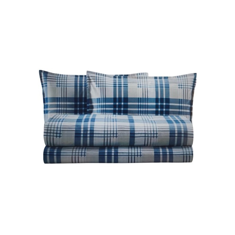 COMPLETO LENZUOLA MATRIMONIALE IN PERCALLE DI PURO COTONE